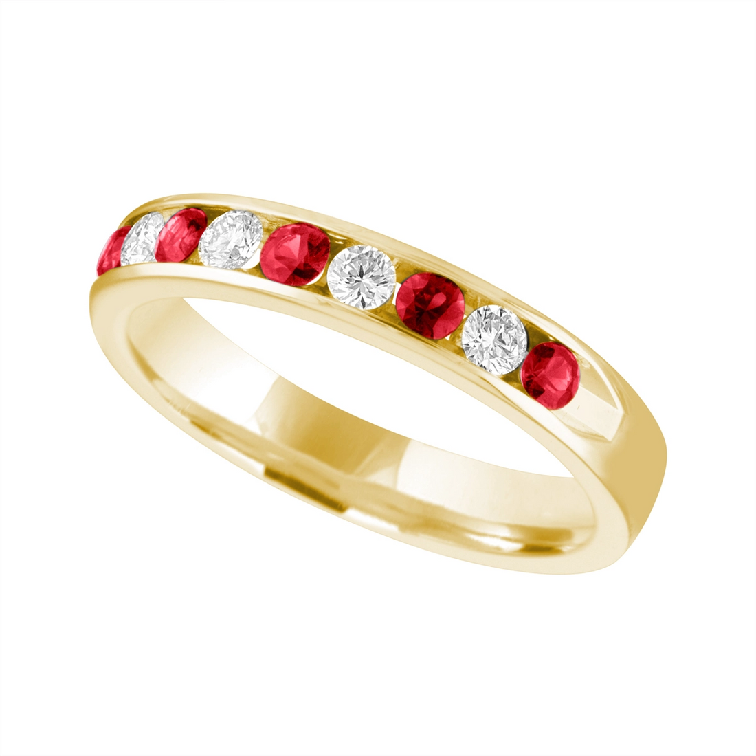 Wedding Bands Wedding Rings in Yellow Gold containing Multi-gemstone, Diamond, Ruby 456565