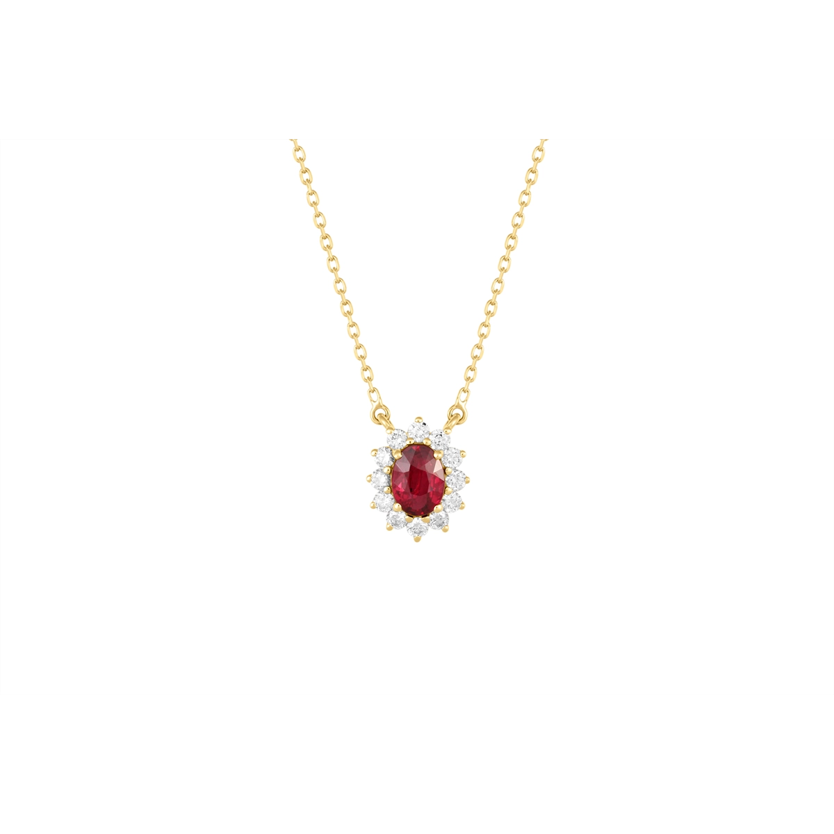 Necklaces Necklaces in Yellow Gold containing Multi-gemstone, Diamond, Ruby 456579