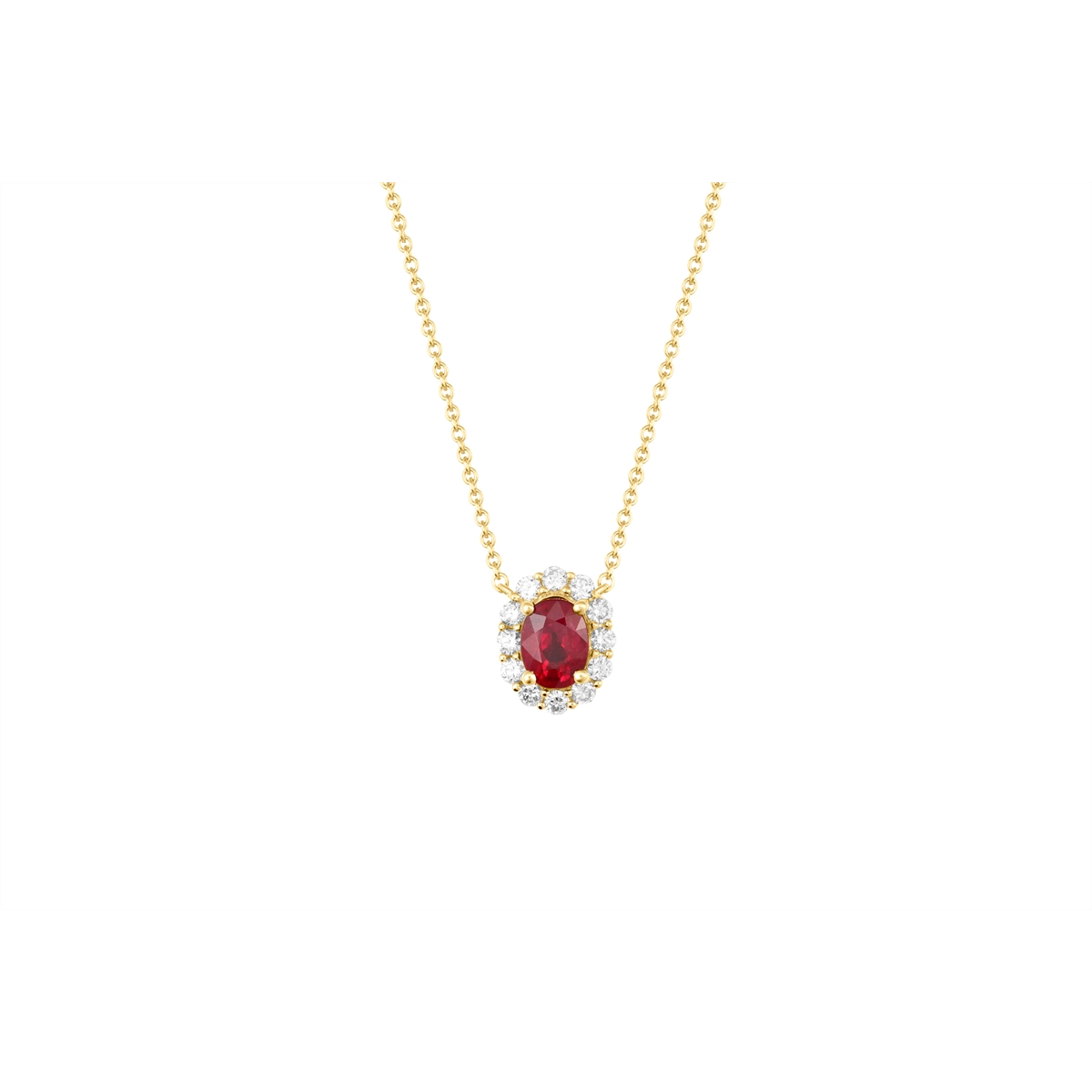 Necklaces Necklaces in Yellow Gold containing Multi-gemstone, Diamond, Ruby 456580