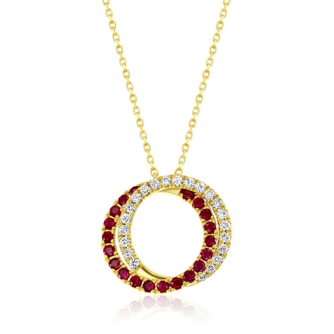 Necklaces Necklaces in Yellow Gold containing Multi-gemstone, Diamond, Ruby 456581