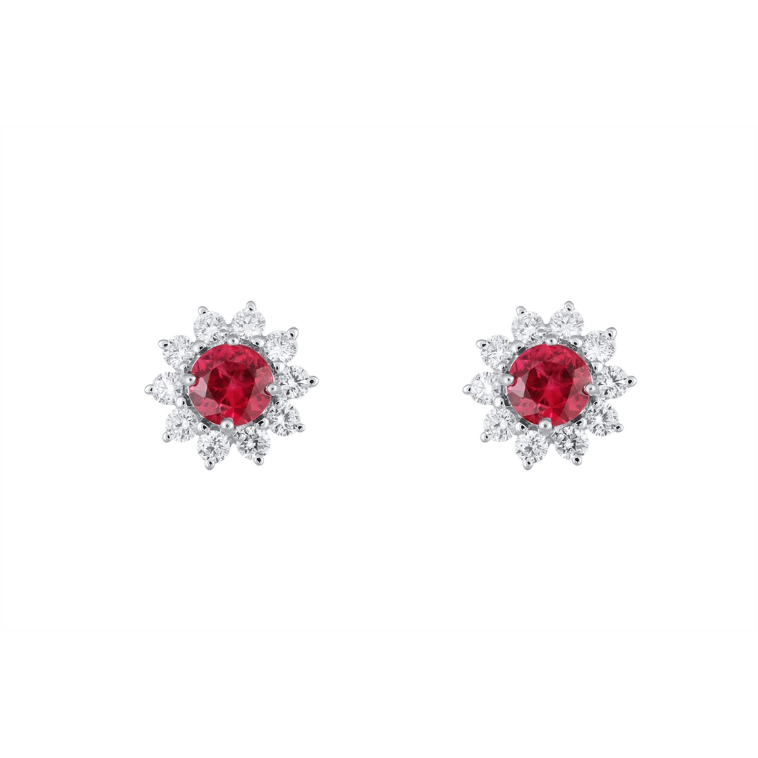 Earrings Earrings in White Gold containing Multi-gemstone, Diamond, Ruby 456584