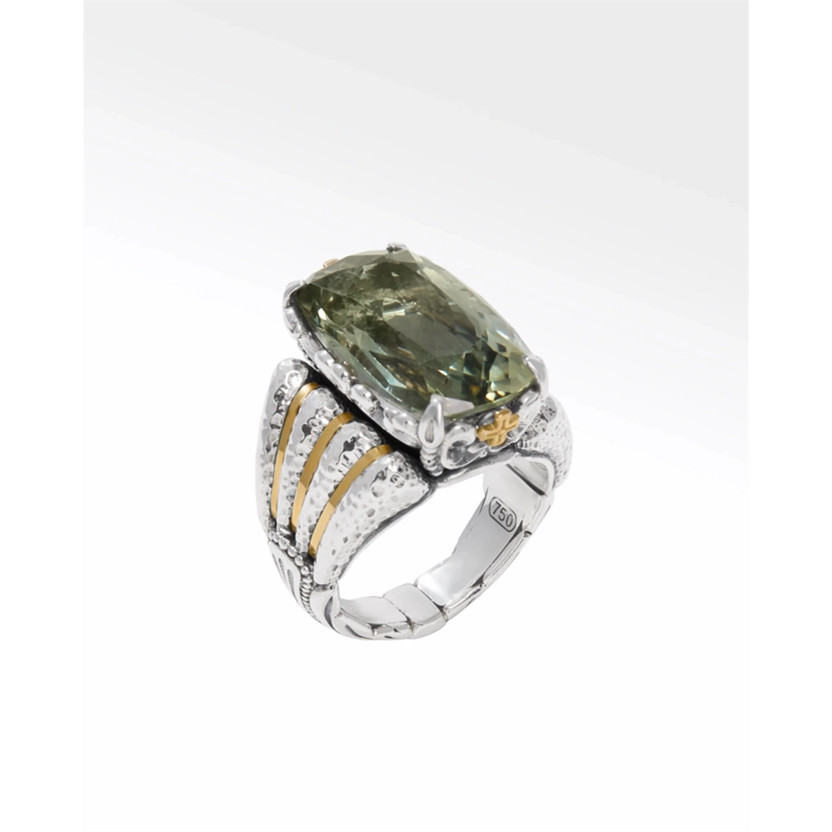 Konstantino Rings in Mixed Metals containing Green amethyst DMK2190-102 S7