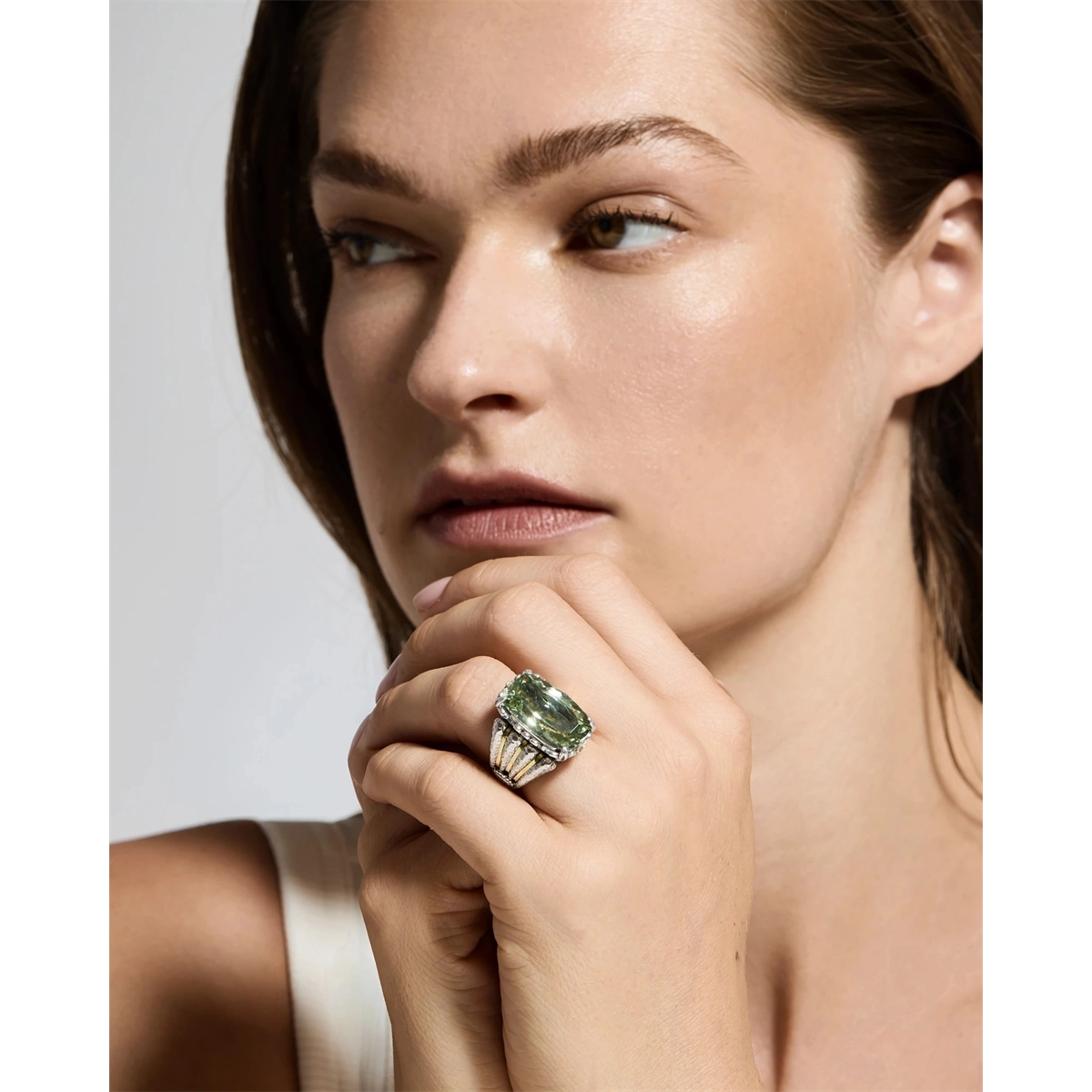 Konstantino Rings in Mixed Metals containing Green amethyst DMK2190-102 S7