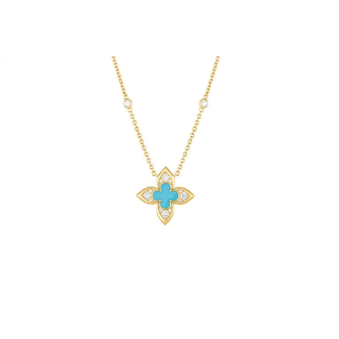 Necklaces Necklaces in Yellow Gold containing Diamond, Turquoise 456660
