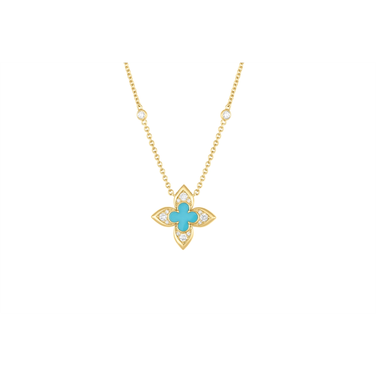 Necklaces Necklaces in Yellow Gold containing Diamond, Turquoise 456660