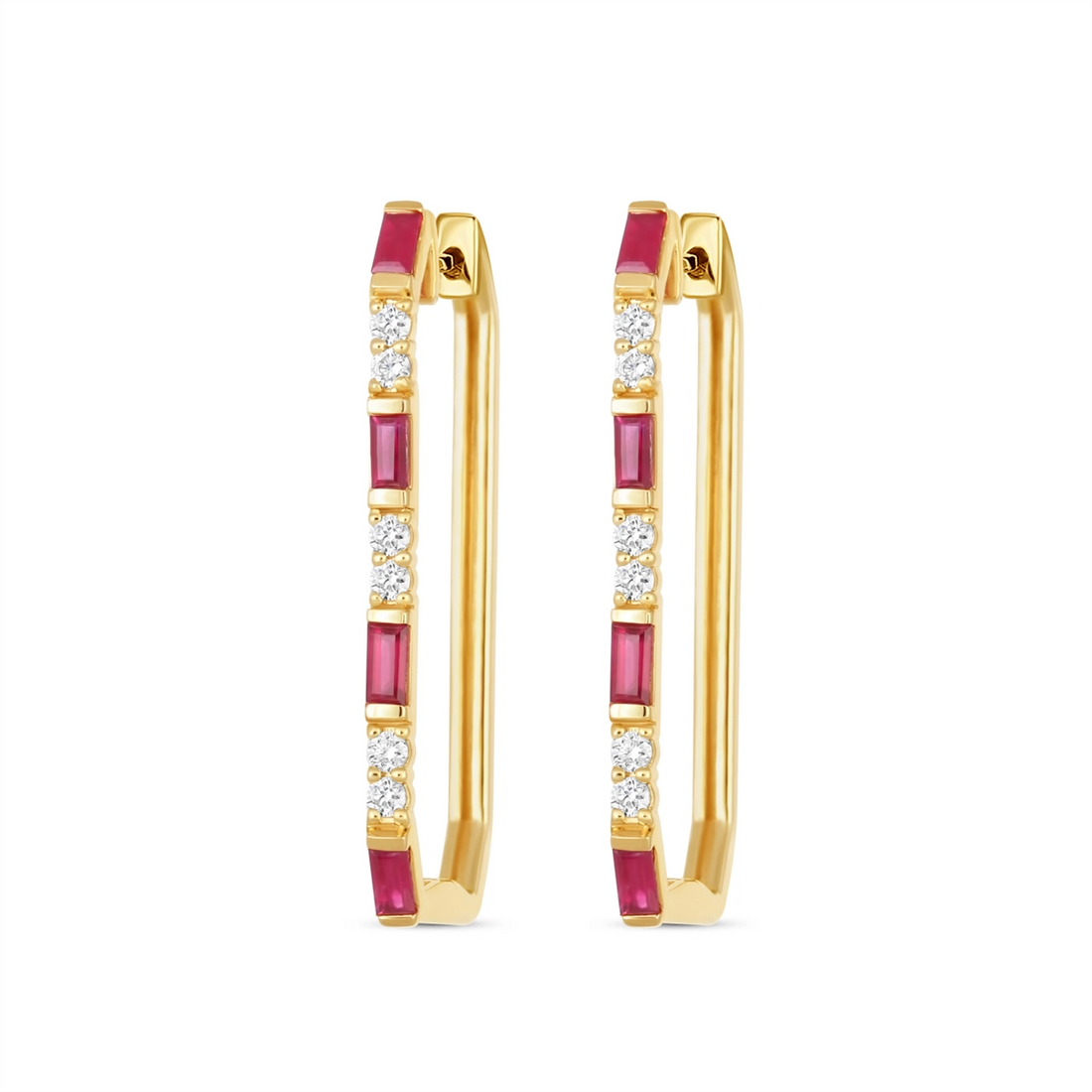 Earrings Earrings in Yellow Gold containing Multi-gemstone, Diamond, Ruby 456803