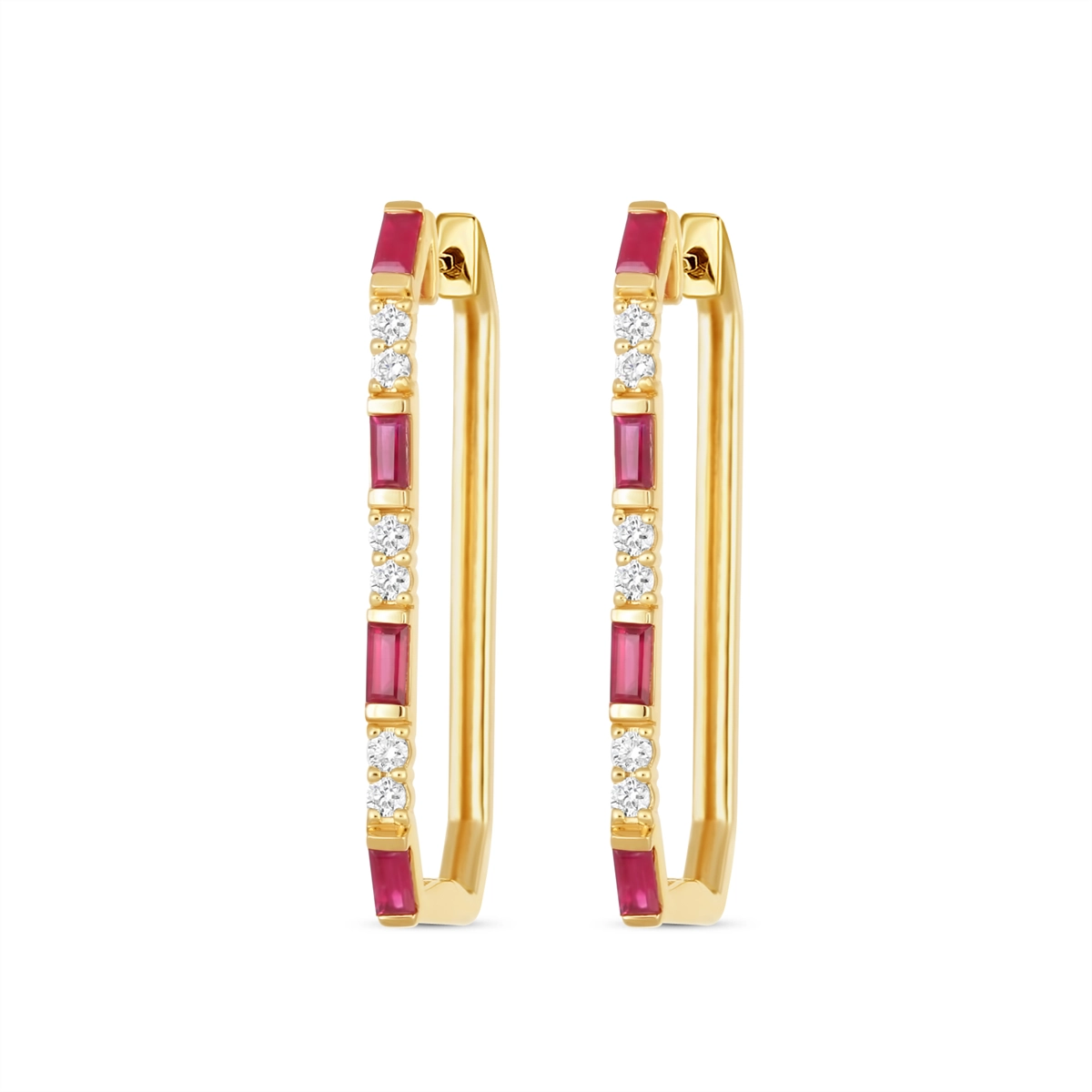 Earrings Earrings in Yellow Gold containing Multi-gemstone, Diamond, Ruby 456803