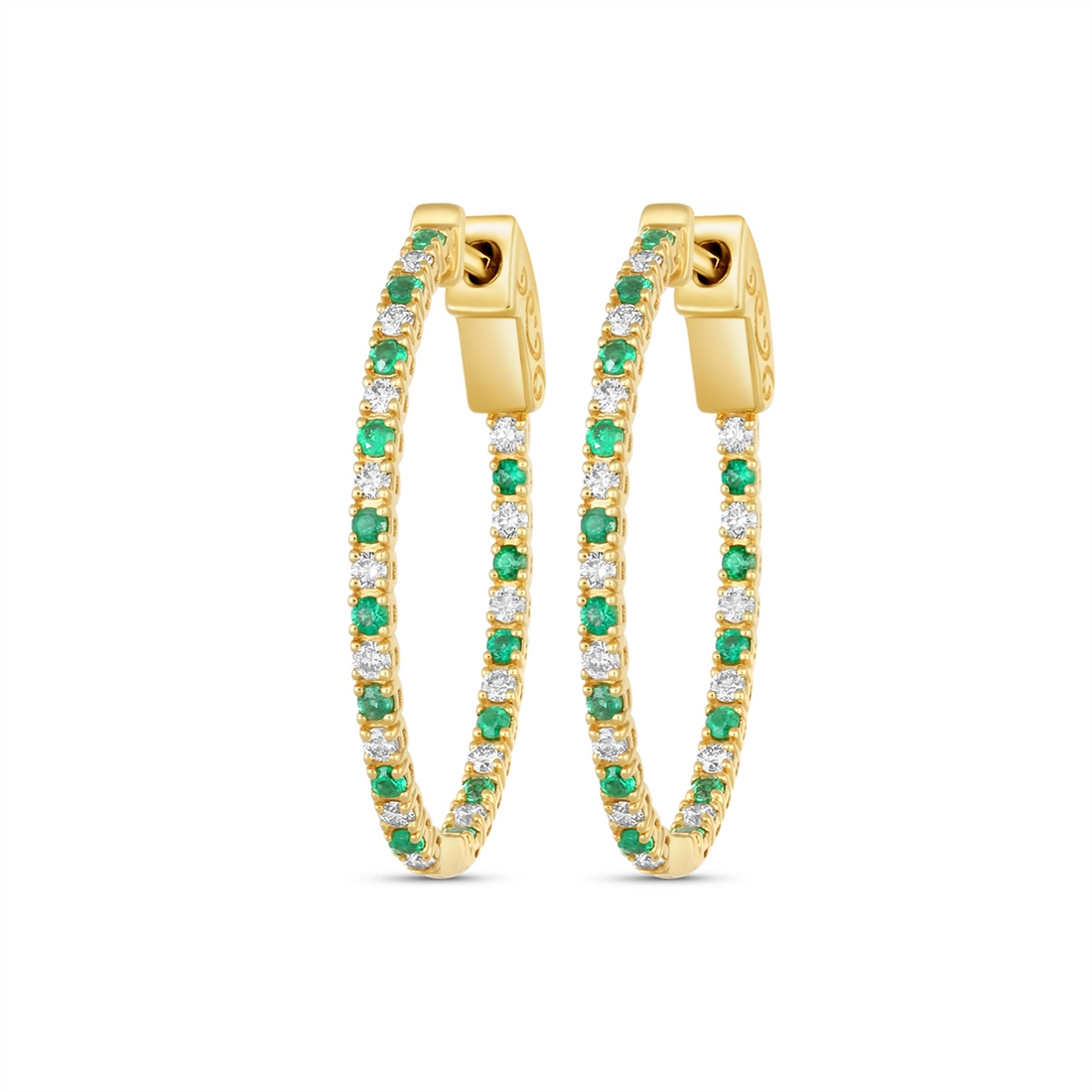 Earrings Earrings in Yellow Gold containing Multi-gemstone, Diamond, Emerald 456845