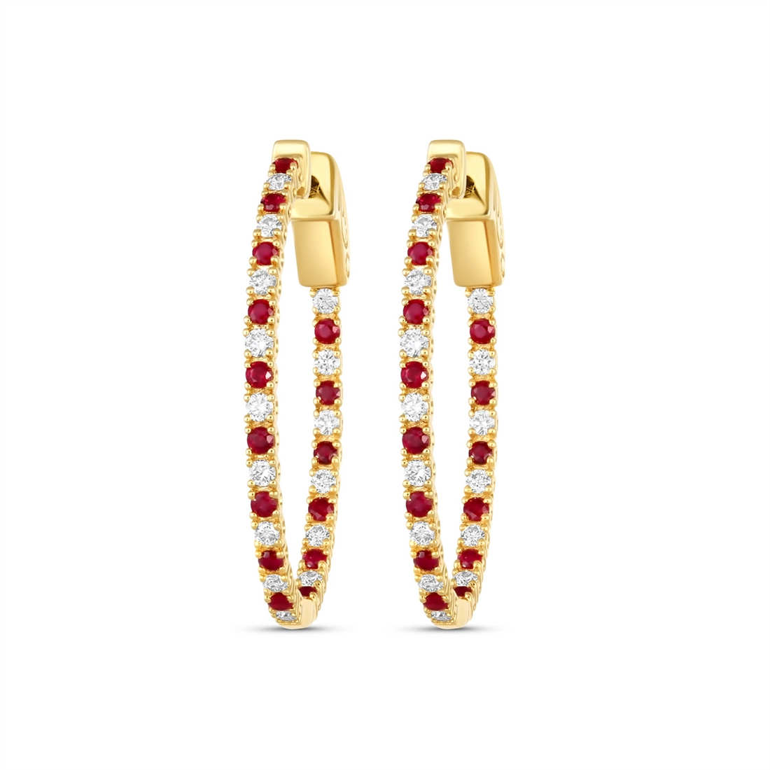 Earrings Earrings in Yellow Gold containing Multi-gemstone, Diamond, Ruby 456848
