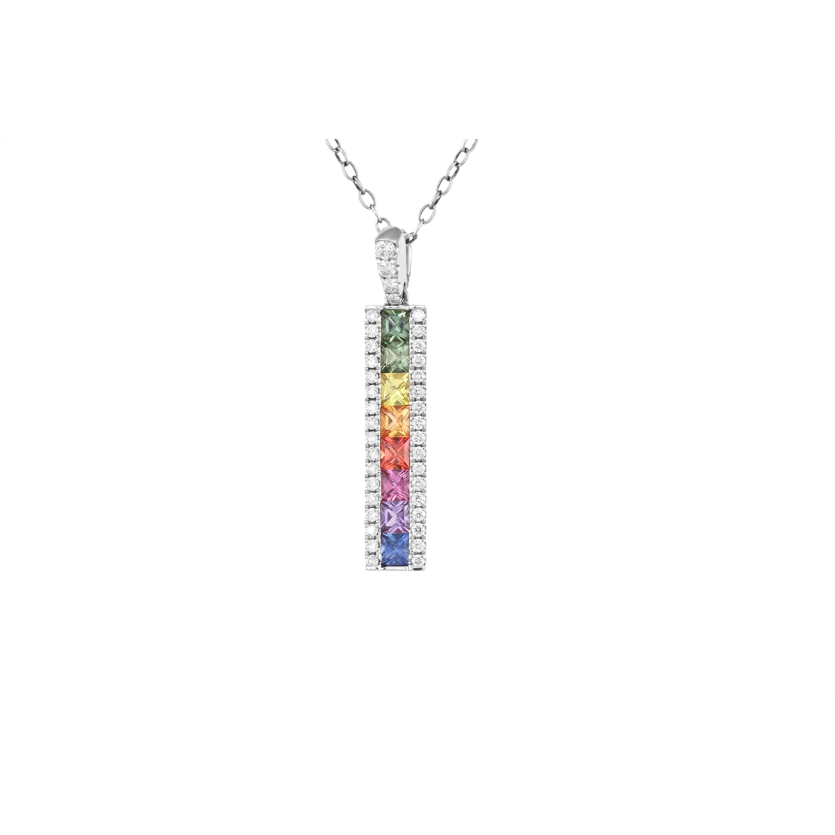 Pendants Pendants in White Gold containing Other, Multi-gemstone, Diamond, Sapphire 457064