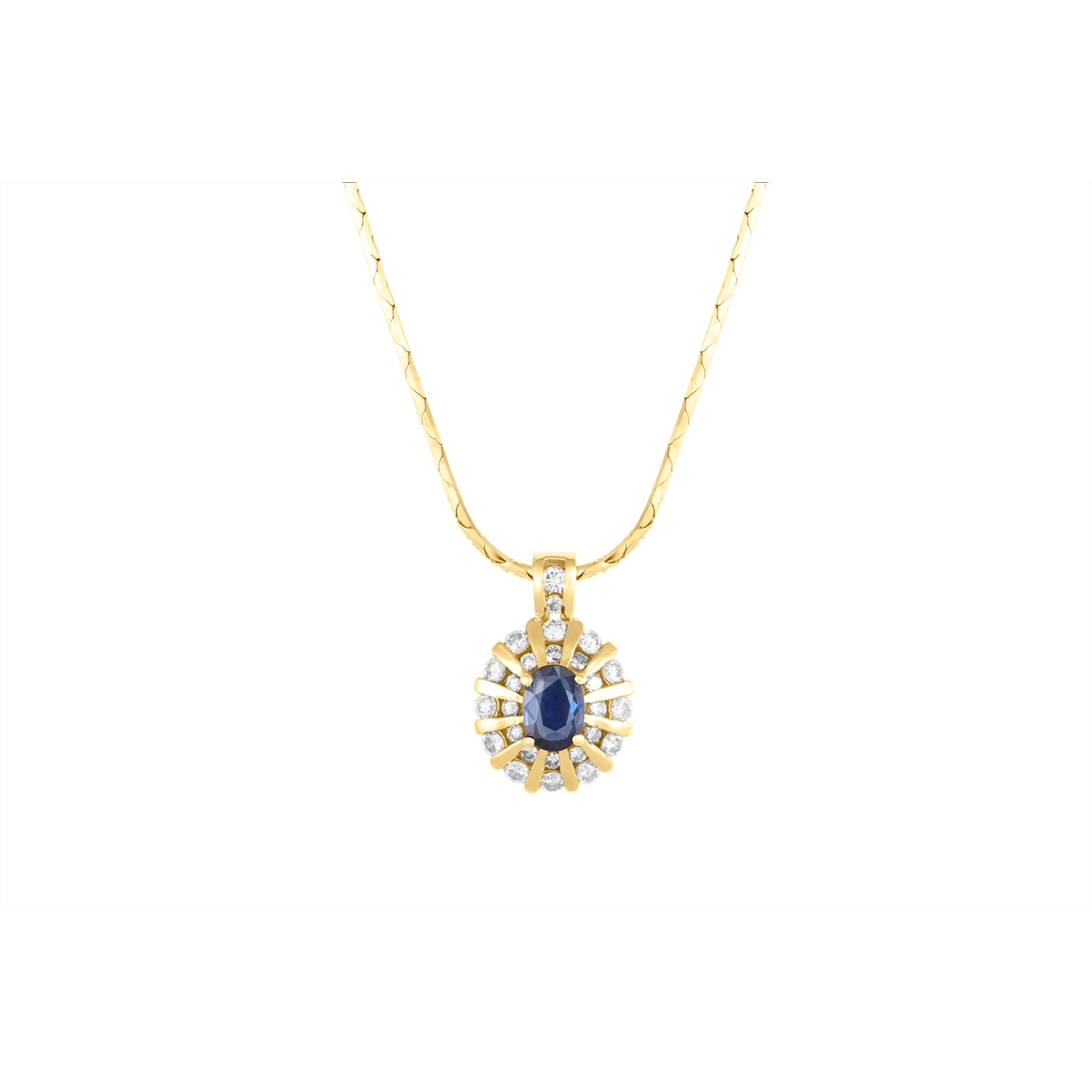 Necklaces Necklaces in Yellow Gold containing Multi-gemstone, Diamond, Sapphire 457073