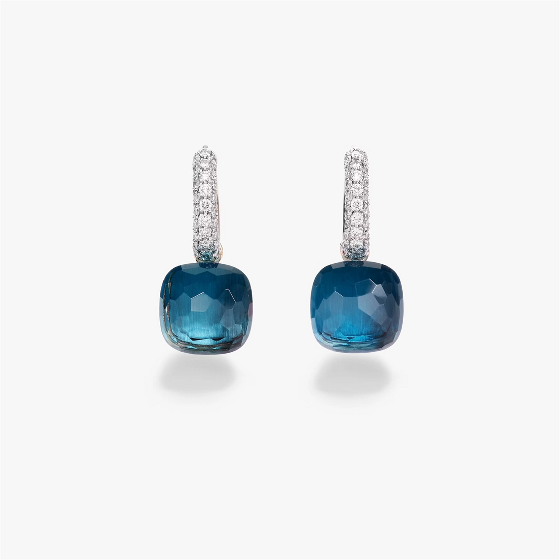 Pomellato Earrings in Mixed Metals containing London blue topaz, Multi-gemstone, Diamond POB4010-O6000-DB0TL
