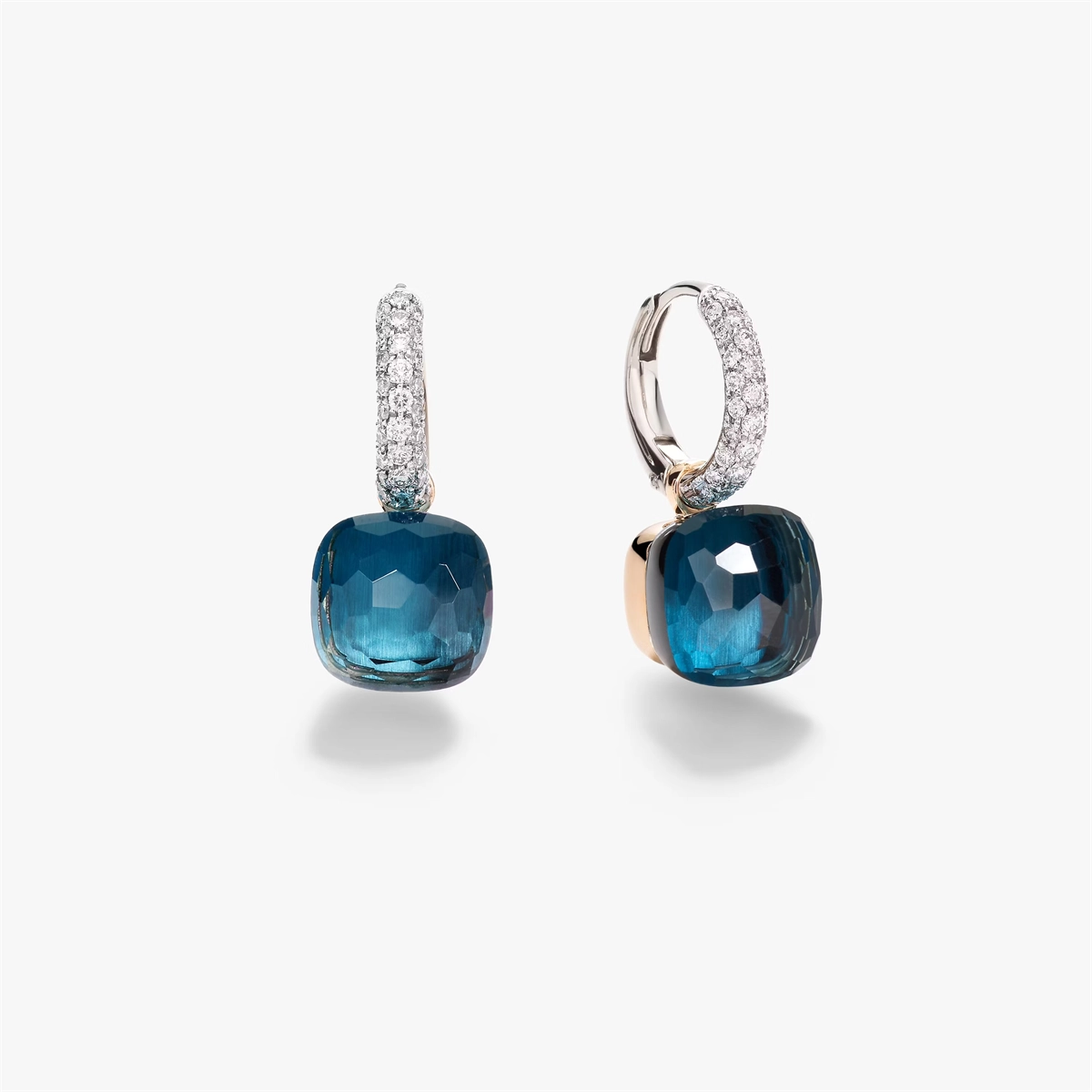 Pomellato Earrings in Mixed Metals containing London blue topaz, Multi-gemstone, Diamond POB4010-O6000-DB0TL