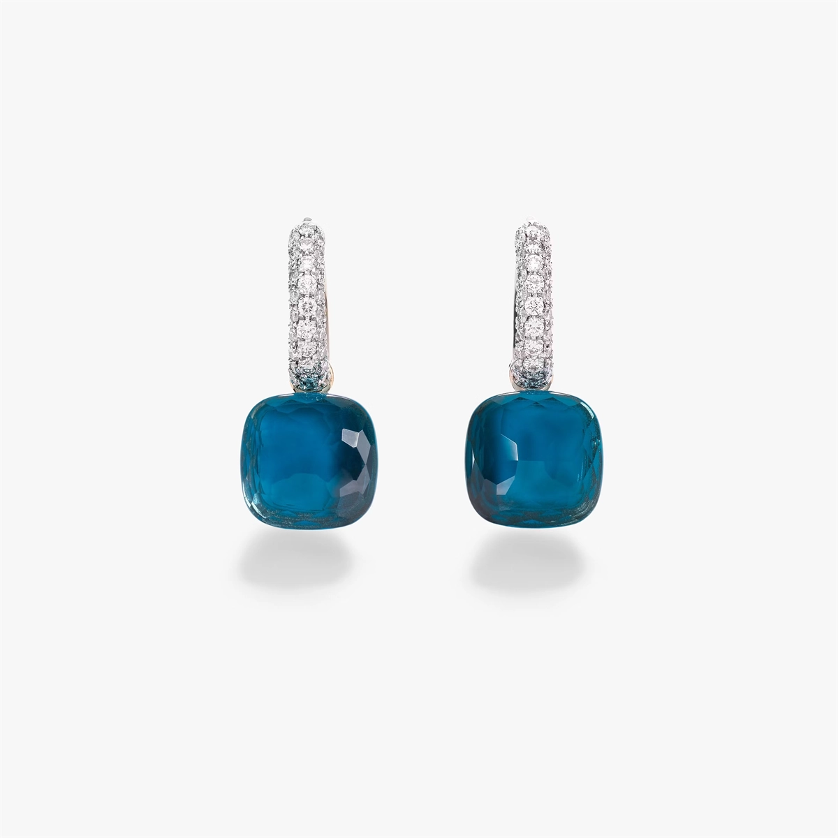 Pomellato Earrings in Mixed Metals containing London blue topaz, Multi-gemstone, Diamond, Turquoise POB4010-O6WHR-B0TTU