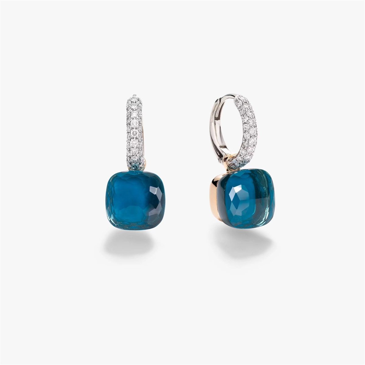 Pomellato Earrings in Mixed Metals containing London blue topaz, Multi-gemstone, Diamond, Turquoise POB4010-O6WHR-B0TTU