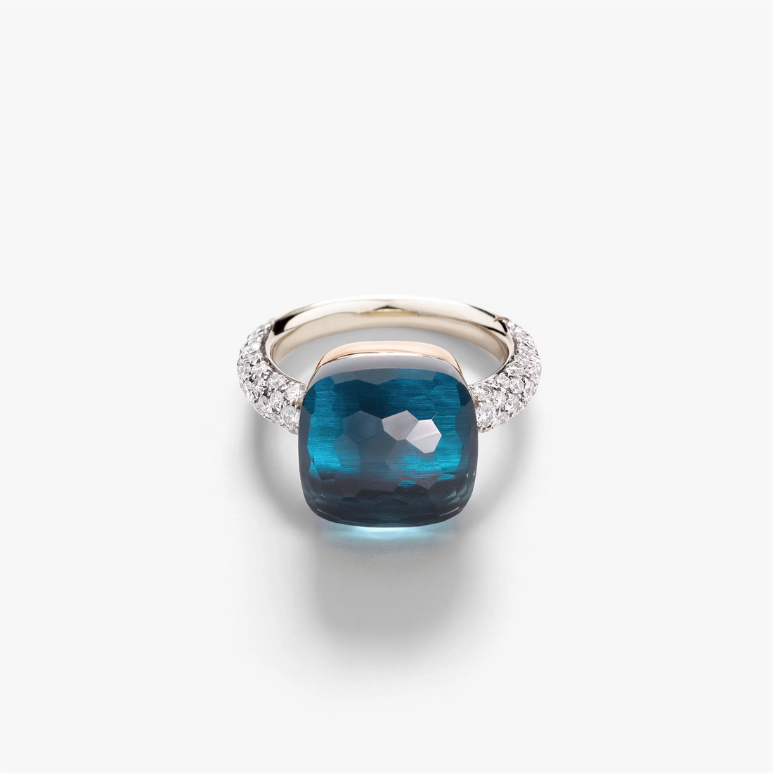 Pomellato Rings in Mixed Metals containing London blue topaz, Multi-gemstone, Diamond PAB4010-O6000-DB0TL-53