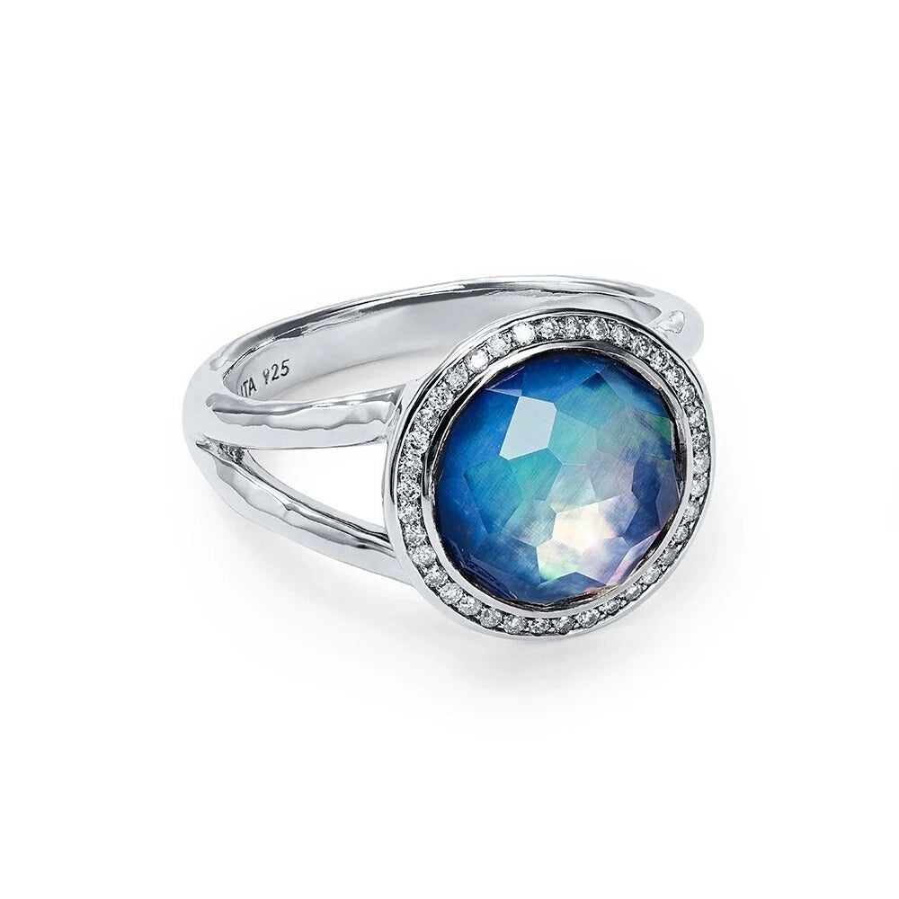 Ippolita Rings in Silver containing Mother of pearl, Lapis, Quartz, Multi-gemstone, Diamond SR386TFCQMOLPDIA