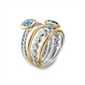 David Yurman Rings in Mixed Metals containing Blue topaz , London blue topaz, Multi-gemstone, Diamond R18804DS8ALZIBDI6