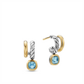 David Yurman Earrings in Mixed Metals containing Blue topaz  E19039S8ALZ