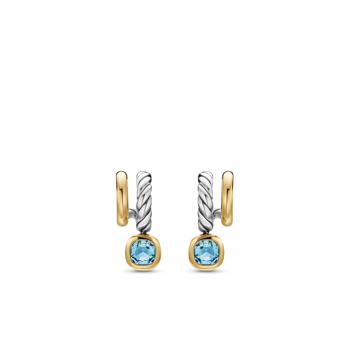 David Yurman Earrings in Mixed Metals containing Blue topaz  E19039S8ALZ