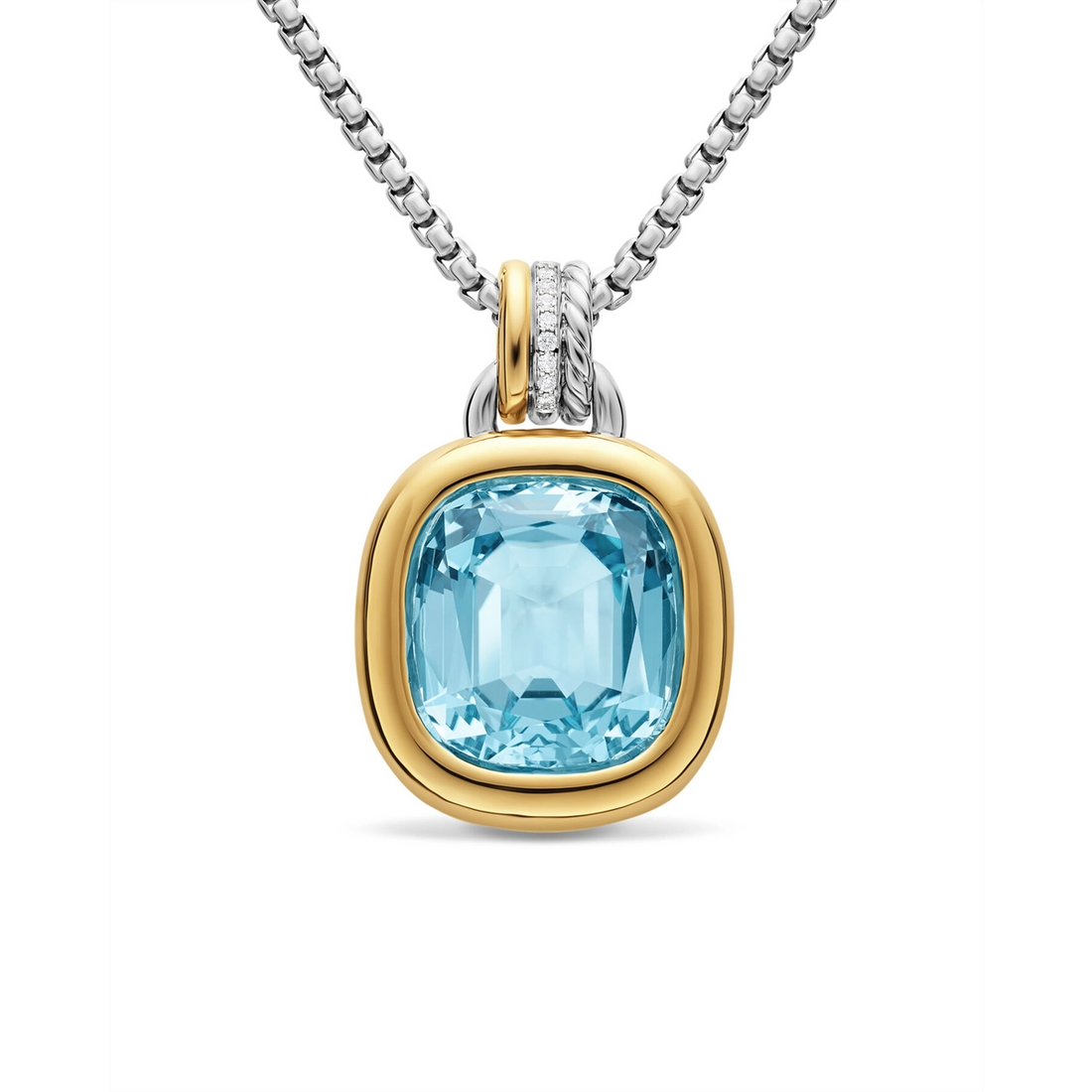 David Yurman Pendants in Mixed Metals containing Blue topaz , Multi-gemstone, Diamond D19059DS8ALZDI