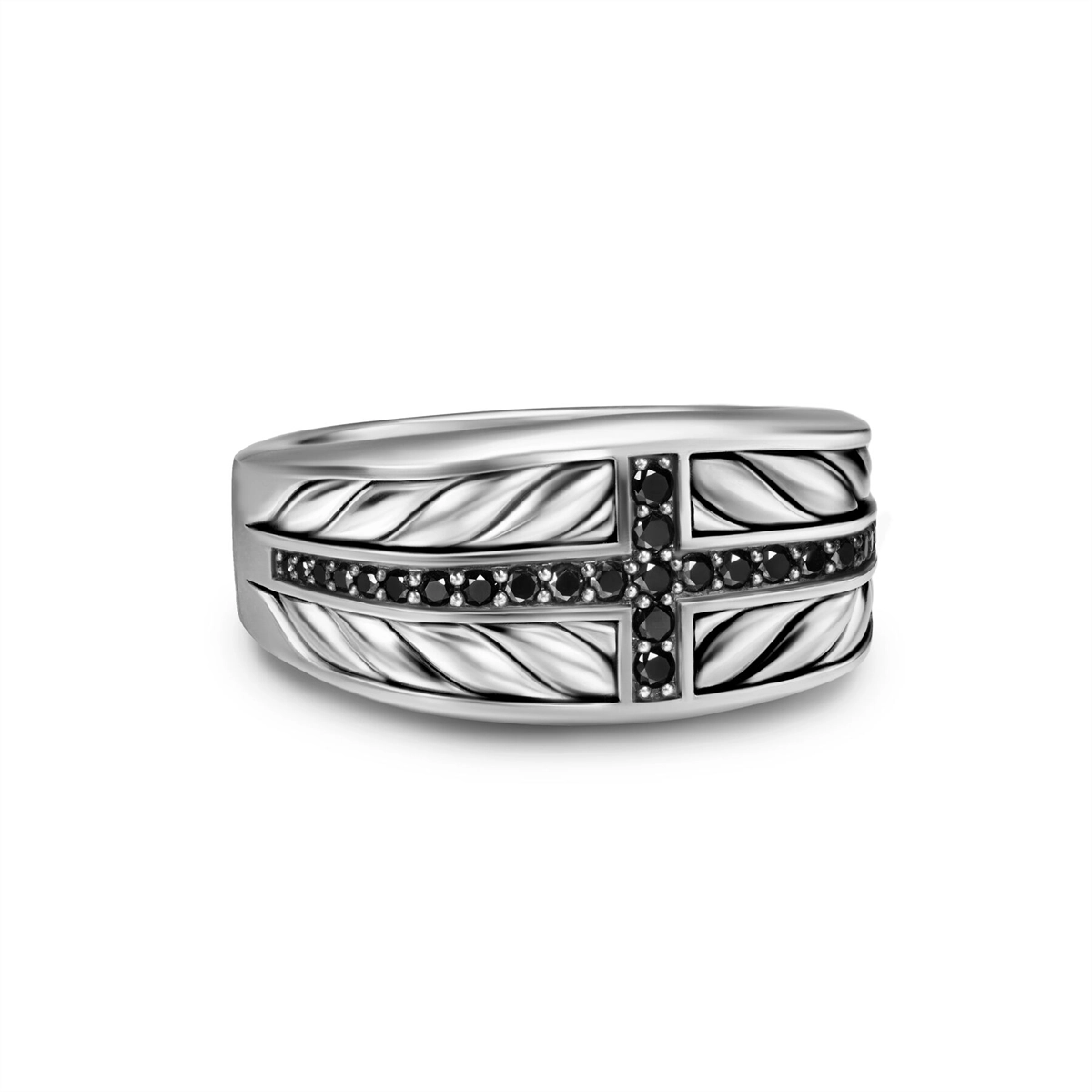 David Yurman Rings in Silver containing Black diamond R35459MSSABD10