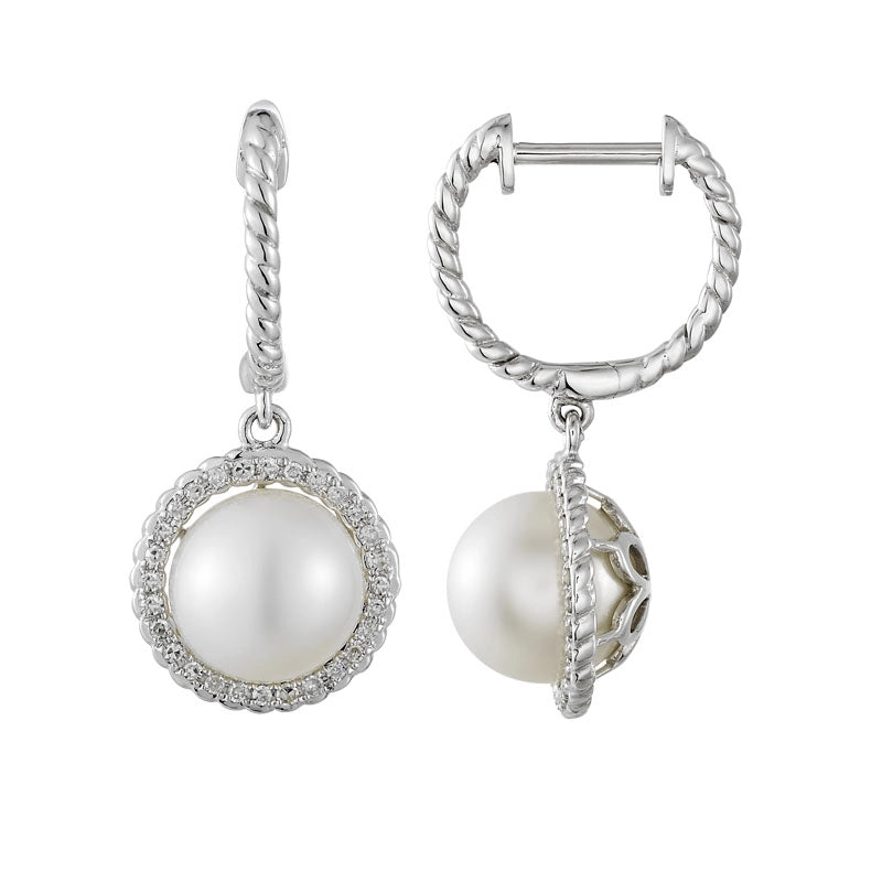 Earrings Earrings in White Gold containing Diamond, Pearl 457916