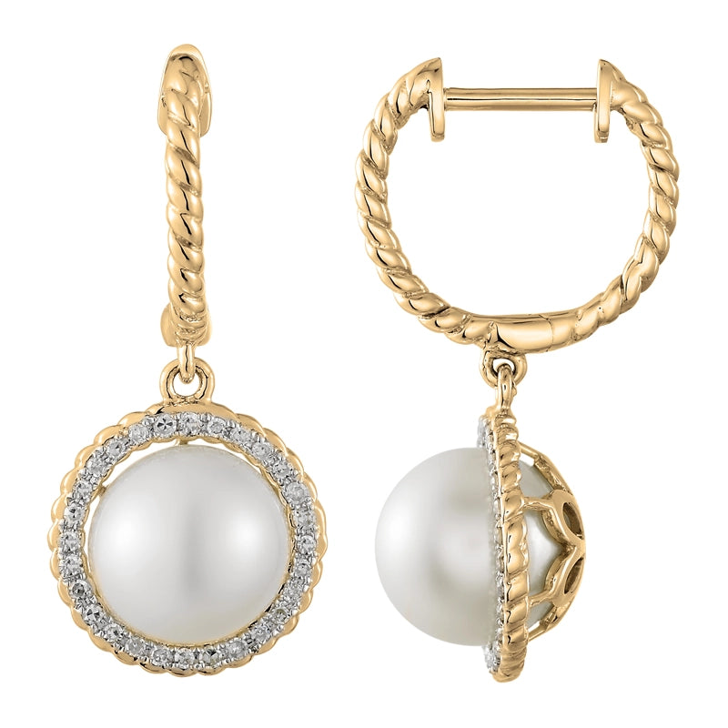 Earrings Earrings in Yellow Gold containing Diamond, Pearl 457917