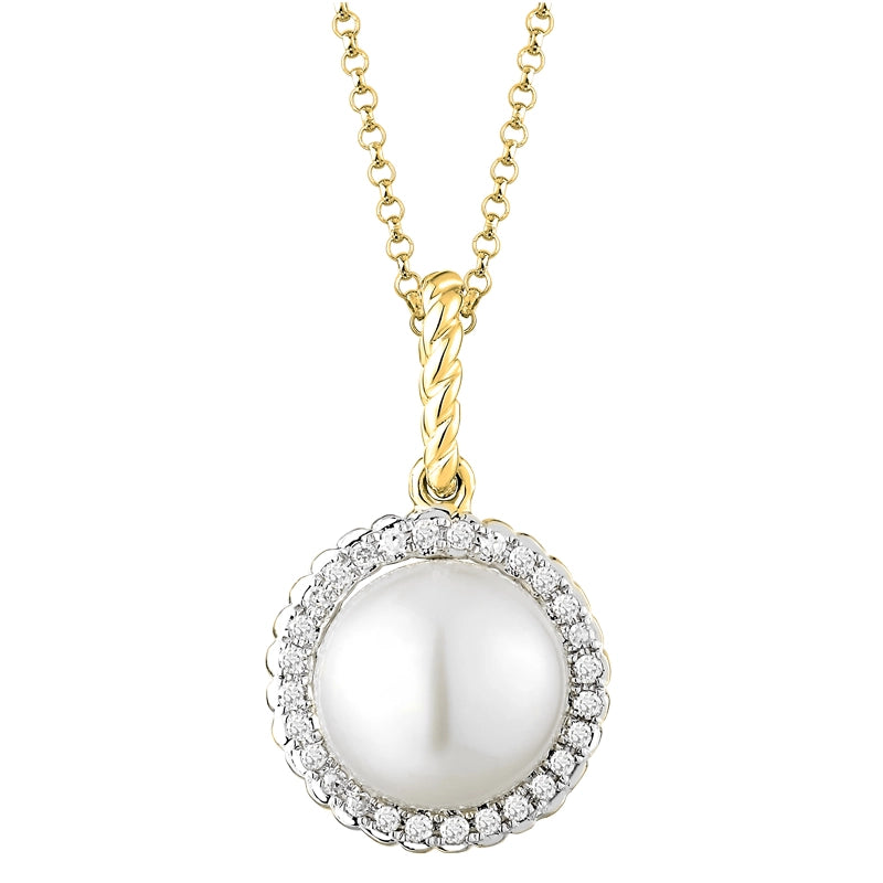 Necklaces Necklaces in Yellow Gold containing Diamond, Pearl 457918
