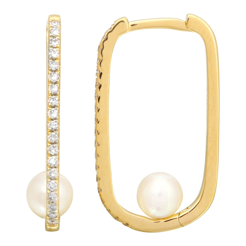 Earrings Earrings in Yellow Gold containing Diamond, Pearl 457927