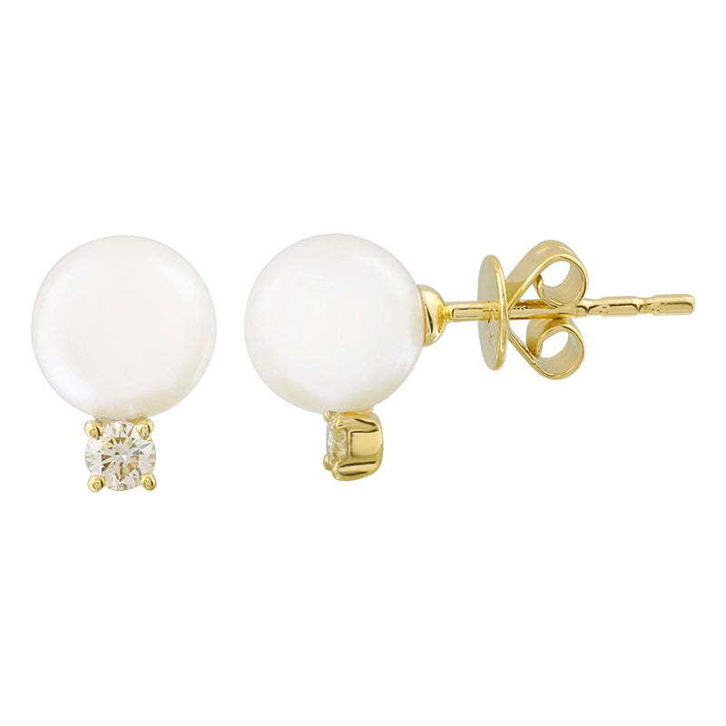 Earrings Earrings in Yellow Gold containing Diamond, Pearl 457975