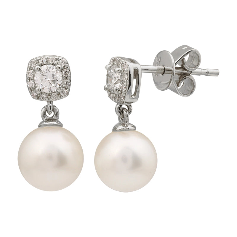 Earrings Earrings in White Gold containing Diamond, Pearl 457985