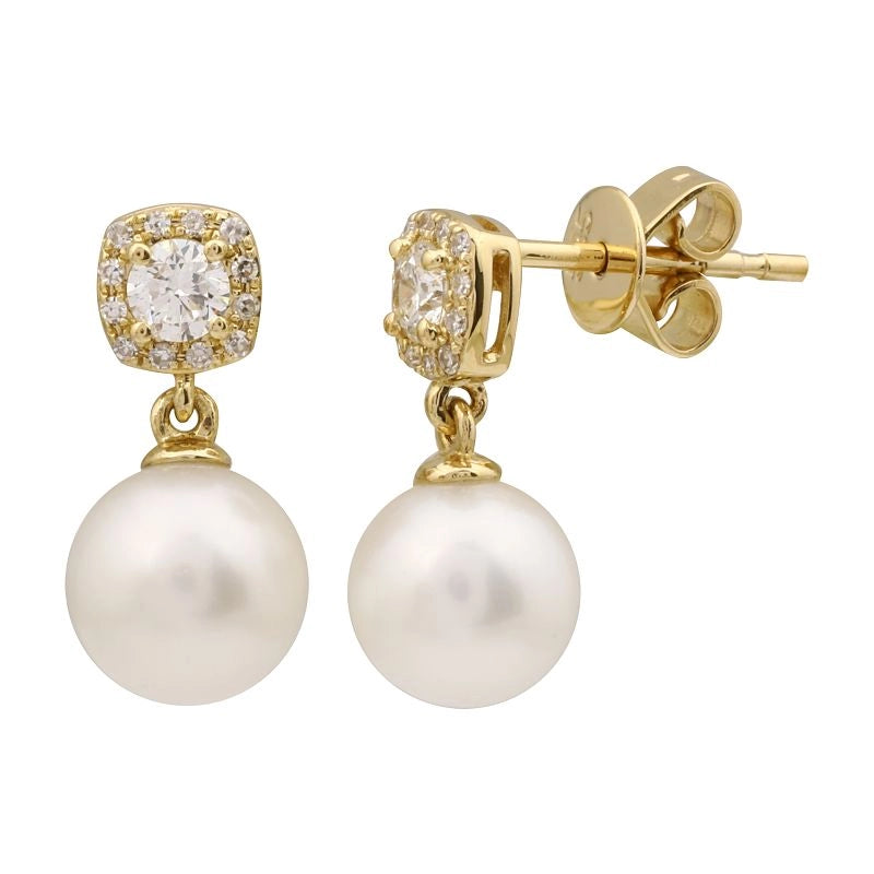 Earrings Earrings in Yellow Gold containing Diamond, Pearl 457986
