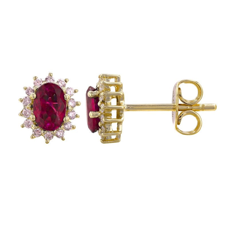 Earrings Earrings in Yellow Gold containing Multi-gemstone, Diamond, Ruby 457991