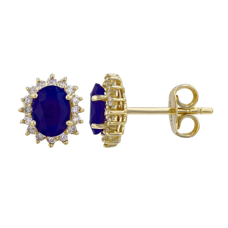 Earrings Earrings in Yellow Gold containing Multi-gemstone, Diamond, Sapphire 457996