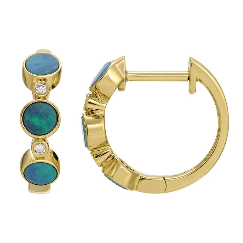 Earrings Earrings in Yellow Gold containing Opal, Multi-gemstone, Diamond 458023