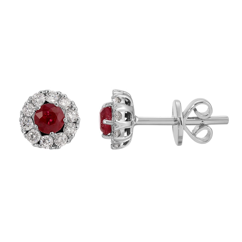 Earrings Earrings in White Gold containing Multi-gemstone, Diamond, Ruby 458041