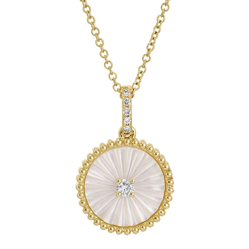 Necklaces Necklaces in Yellow Gold containing Mother of pearl, Multi-gemstone, Diamond 458058