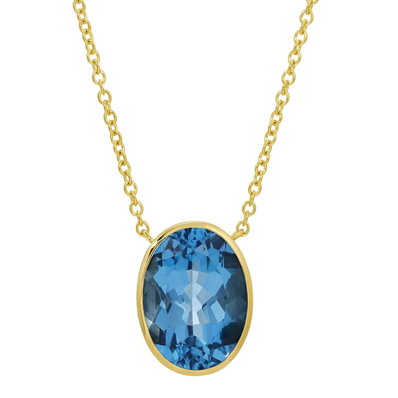 Necklaces Necklaces in Yellow Gold containing Blue topaz  458061