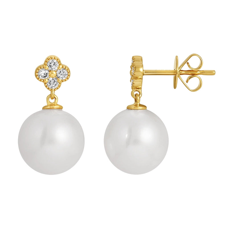 Earrings Earrings in Yellow Gold containing Diamond, Pearl 458067
