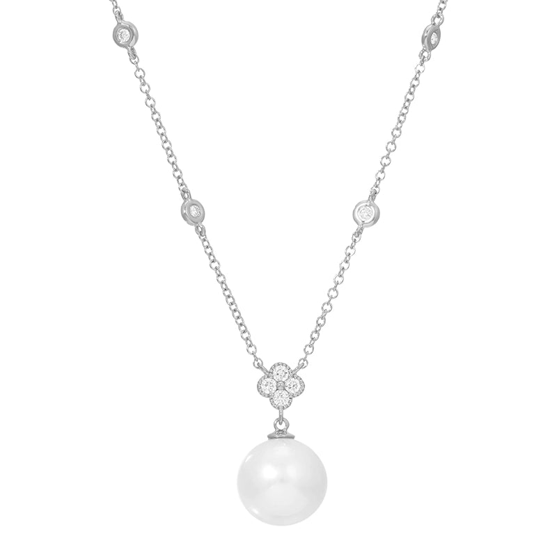 Necklaces Necklaces in White Gold containing Diamond, Pearl 458068