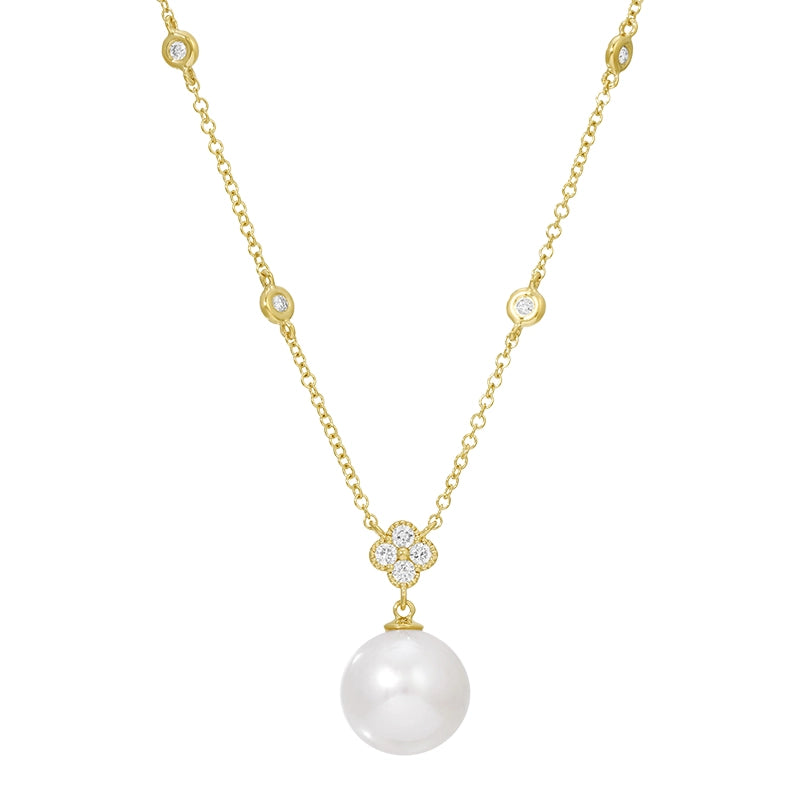 Necklaces Necklaces in Yellow Gold containing Diamond, Pearl 458069