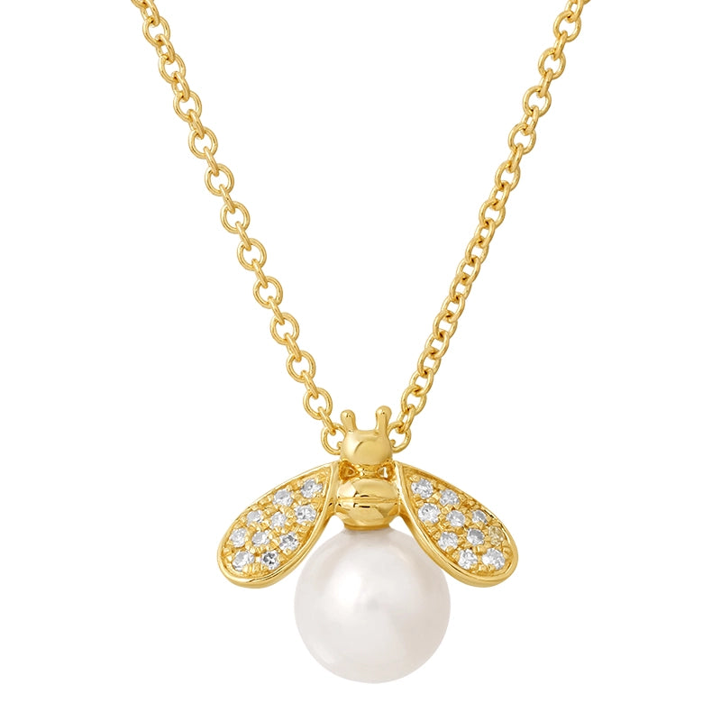Necklaces Necklaces in Yellow Gold containing Diamond, Pearl 458077
