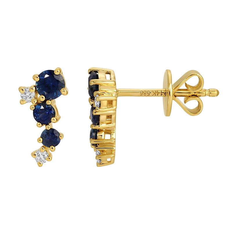 Earrings Earrings in Yellow Gold containing Multi-gemstone, Diamond, Sapphire 458081