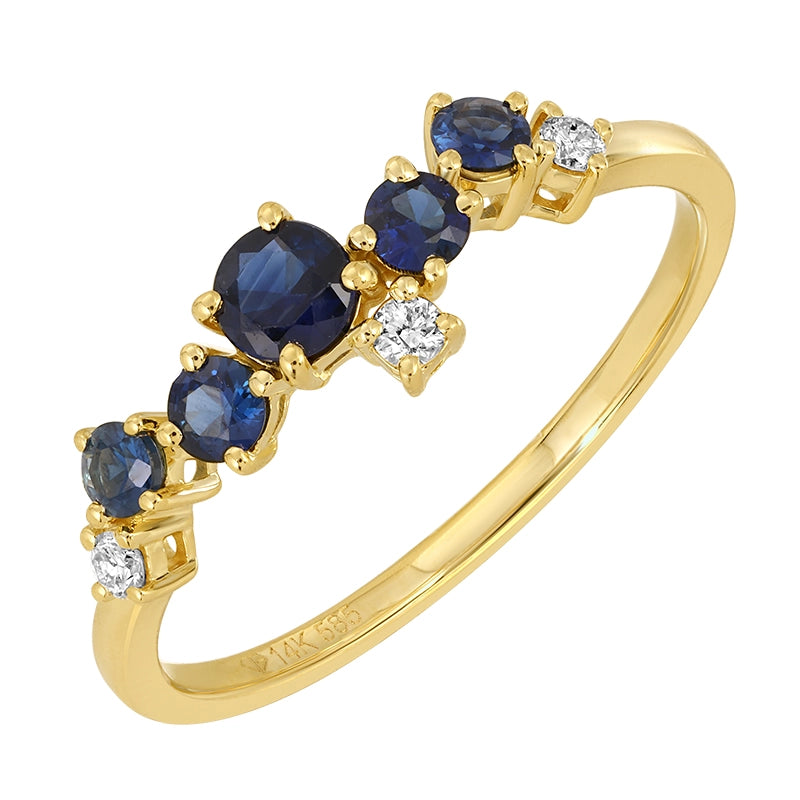 Rings Rings in Yellow Gold containing Multi-gemstone, Diamond, Sapphire 458083