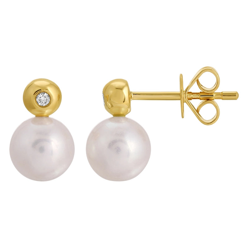 Earrings Earrings in Yellow Gold containing Diamond, Pearl 458086