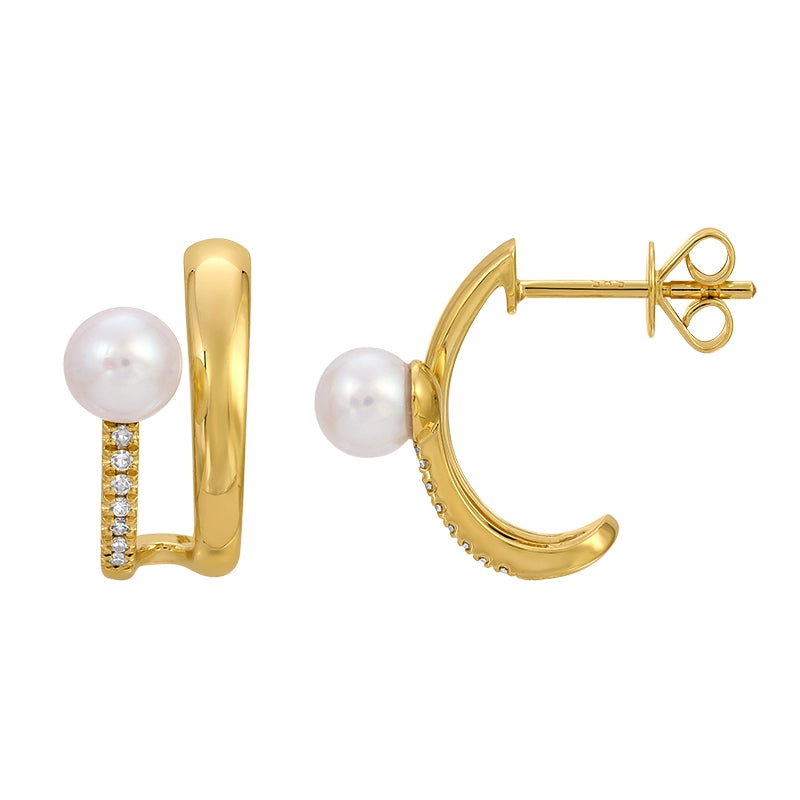 Earrings Earrings in Yellow Gold containing Diamond, Pearl 458087