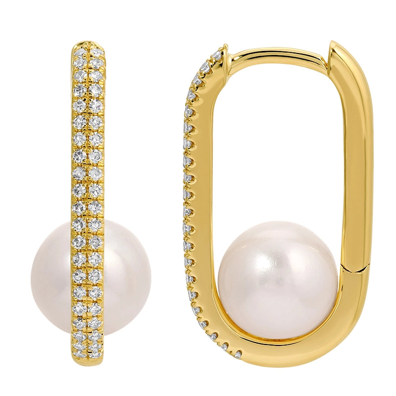 Earrings Earrings in Yellow Gold containing Diamond, Pearl 458090