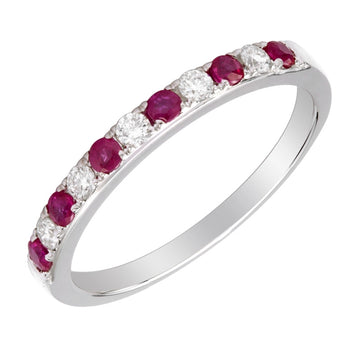 Wedding Bands Rings in White Gold containing Multi-gemstone, Diamond, Ruby 458099