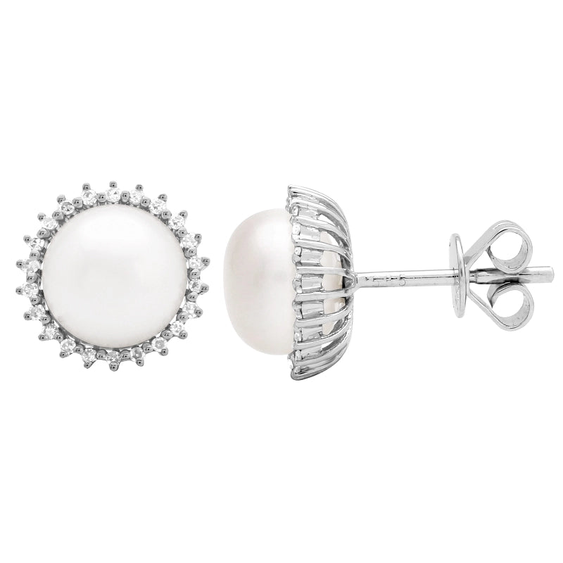 Earrings Earrings in White Gold containing Diamond, Pearl 458115